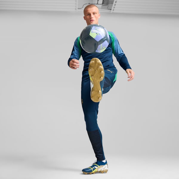 PUMA x NEYMAR JR FUTURE 7 MATCH "BNA" Firm Ground/Artifical Ground Men's Soccer Cleats, Sailing Blue-Marine Blue-Pelé Yellow-Grassy Green-Gold, extralarge